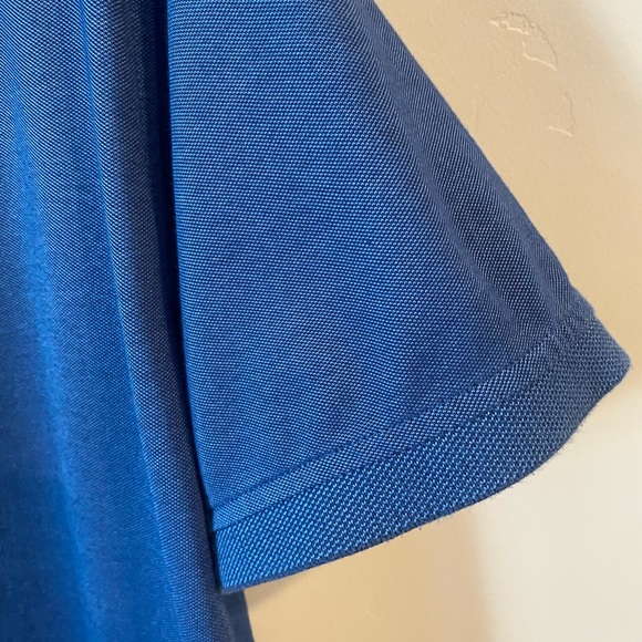 Blue short sleeve polo stretch cotton shirt - Picture 5 of 5